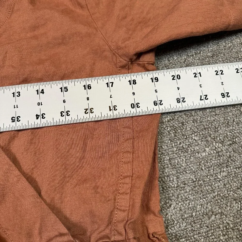 Everlane The Linen Cross-Front Jumpsuit No Belt Burnt Orange Rust Brown Size 4